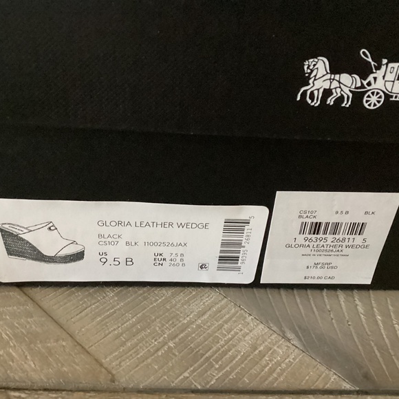 COACH Gloria C Slide Espadrille Wedge Sandals, size 9.5 - Picture 5 of 7